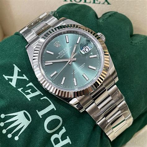 rolex datejust mint green 41|new rolex datejust 41 price.